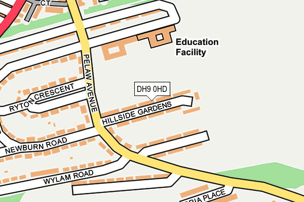 DH9 0HD map - OS OpenMap – Local (Ordnance Survey)