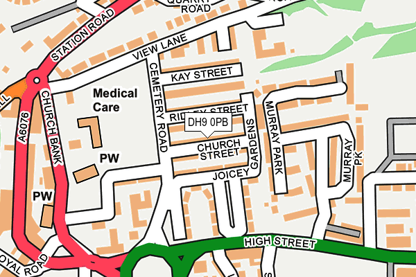 DH9 0PB map - OS OpenMap – Local (Ordnance Survey)