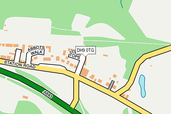 DH9 0TG map - OS OpenMap – Local (Ordnance Survey)