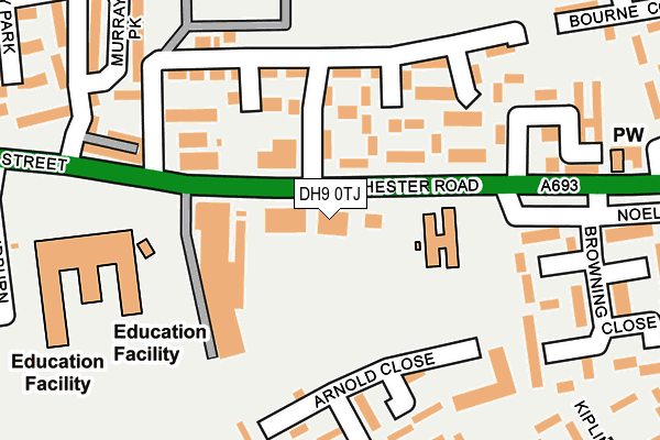 DH9 0TJ map - OS OpenMap – Local (Ordnance Survey)
