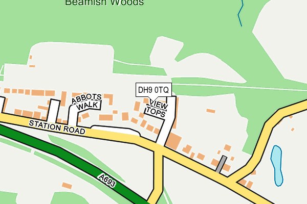 DH9 0TQ map - OS OpenMap – Local (Ordnance Survey)