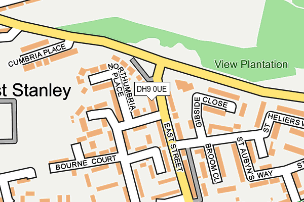 DH9 0UE map - OS OpenMap – Local (Ordnance Survey)