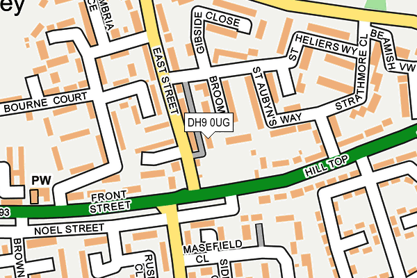 DH9 0UG map - OS OpenMap – Local (Ordnance Survey)