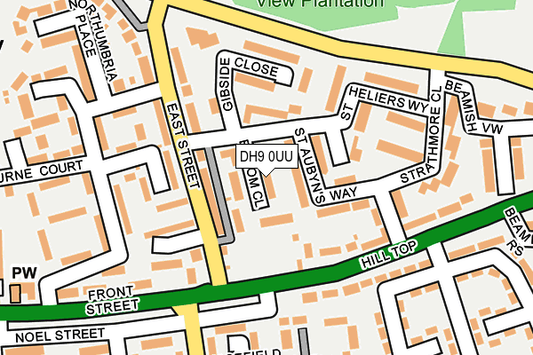 DH9 0UU map - OS OpenMap – Local (Ordnance Survey)