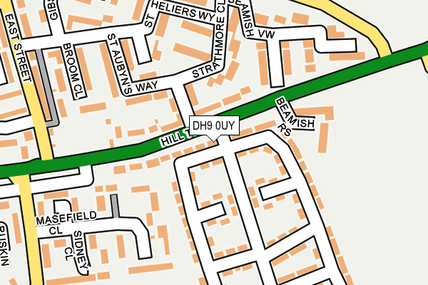 DH9 0UY map - OS OpenMap – Local (Ordnance Survey)