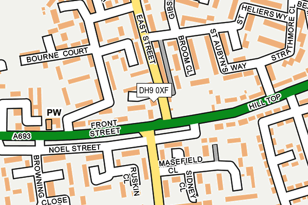 DH9 0XF map - OS OpenMap – Local (Ordnance Survey)