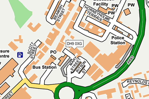 DH9 0XG map - OS OpenMap – Local (Ordnance Survey)