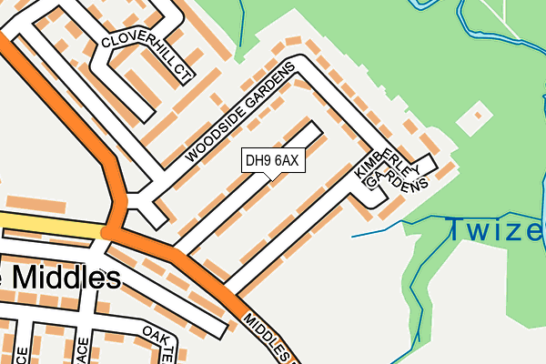 DH9 6AX map - OS OpenMap – Local (Ordnance Survey)