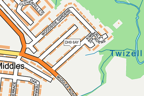 DH9 6AY map - OS OpenMap – Local (Ordnance Survey)