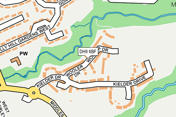 DH9 6BF map - OS OpenMap – Local (Ordnance Survey)