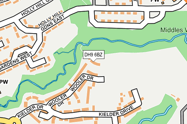 DH9 6BZ map - OS OpenMap – Local (Ordnance Survey)