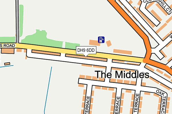 DH9 6DD map - OS OpenMap – Local (Ordnance Survey)