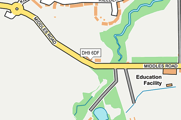 DH9 6DF map - OS OpenMap – Local (Ordnance Survey)