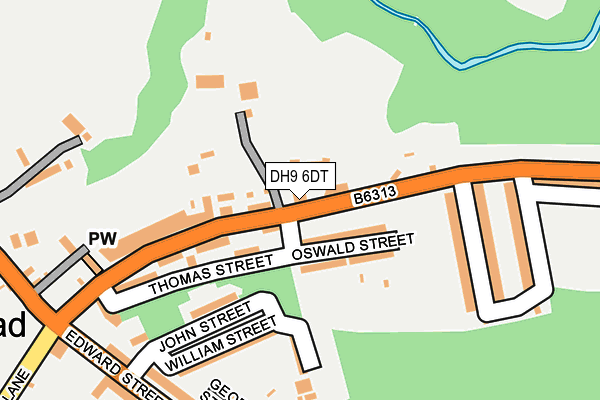 DH9 6DT map - OS OpenMap – Local (Ordnance Survey)