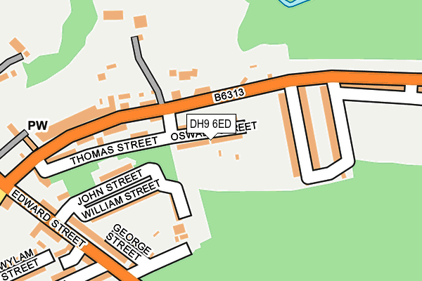 DH9 6ED map - OS OpenMap – Local (Ordnance Survey)