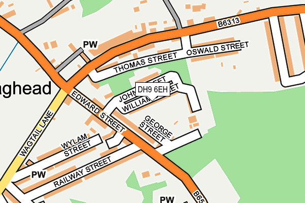 DH9 6EH map - OS OpenMap – Local (Ordnance Survey)