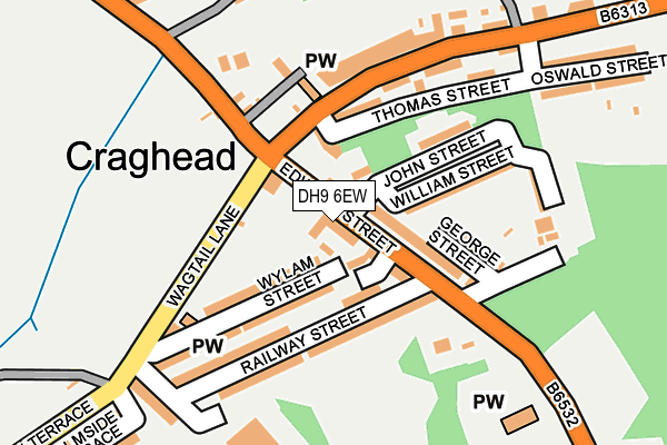 DH9 6EW map - OS OpenMap – Local (Ordnance Survey)