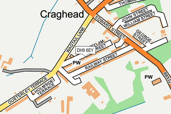 DH9 6EY map - OS OpenMap – Local (Ordnance Survey)