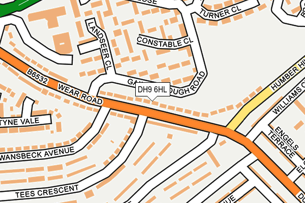 DH9 6HL map - OS OpenMap – Local (Ordnance Survey)
