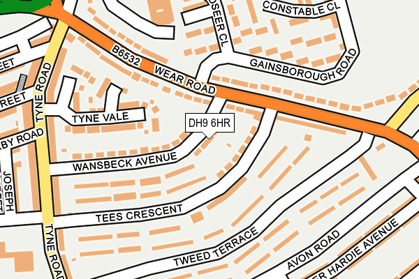 DH9 6HR map - OS OpenMap – Local (Ordnance Survey)