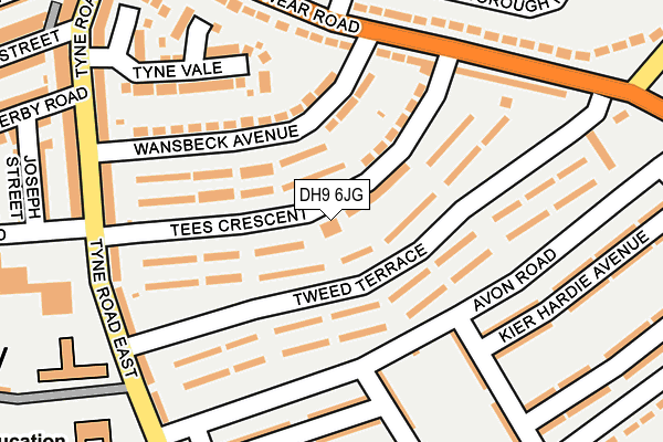 DH9 6JG map - OS OpenMap – Local (Ordnance Survey)