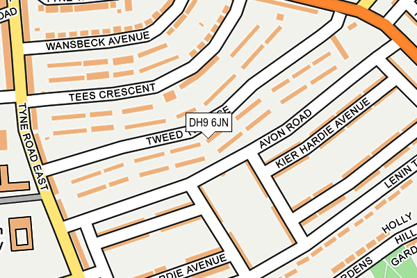 DH9 6JN map - OS OpenMap – Local (Ordnance Survey)