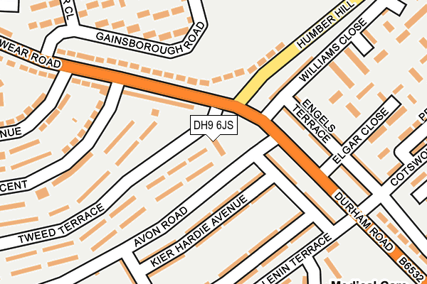 DH9 6JS map - OS OpenMap – Local (Ordnance Survey)