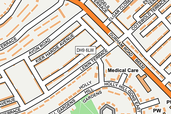 DH9 6LW map - OS OpenMap – Local (Ordnance Survey)