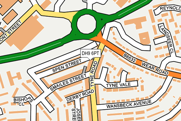 DH9 6PT map - OS OpenMap – Local (Ordnance Survey)