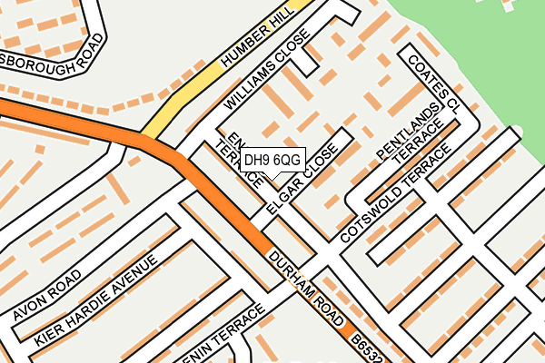 DH9 6QG map - OS OpenMap – Local (Ordnance Survey)
