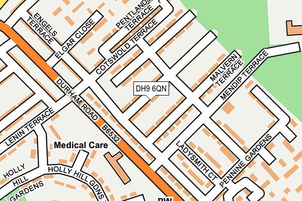 DH9 6QN map - OS OpenMap – Local (Ordnance Survey)