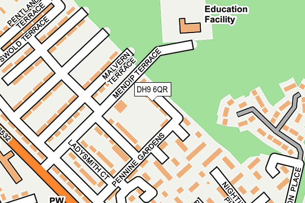 DH9 6QR map - OS OpenMap – Local (Ordnance Survey)