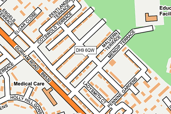DH9 6QW map - OS OpenMap – Local (Ordnance Survey)