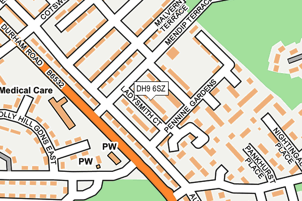 DH9 6SZ map - OS OpenMap – Local (Ordnance Survey)