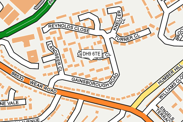 DH9 6TE map - OS OpenMap – Local (Ordnance Survey)