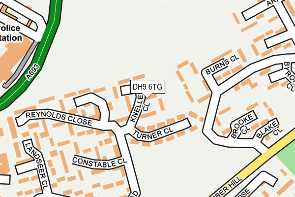 DH9 6TG map - OS OpenMap – Local (Ordnance Survey)