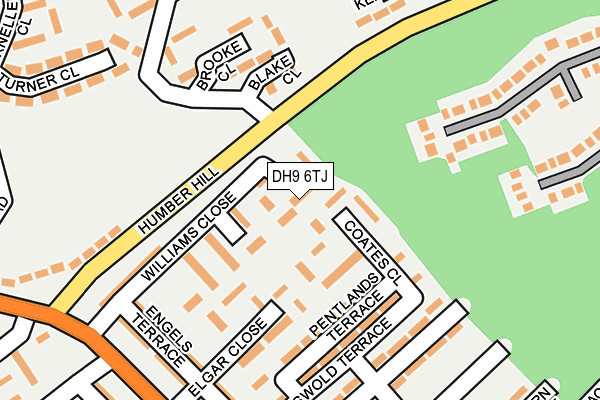 DH9 6TJ map - OS OpenMap – Local (Ordnance Survey)