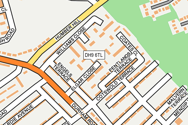 DH9 6TL map - OS OpenMap – Local (Ordnance Survey)