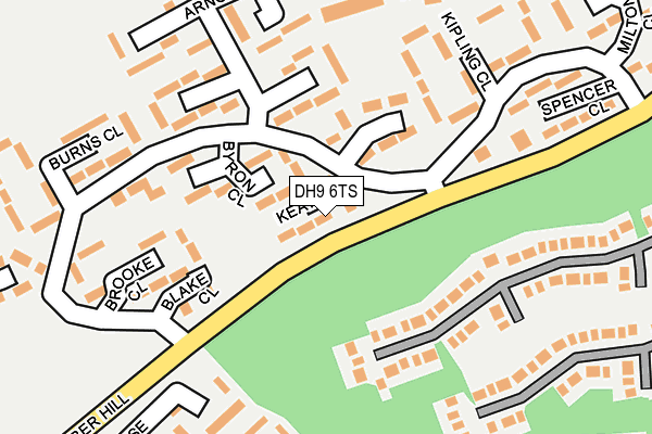 DH9 6TS map - OS OpenMap – Local (Ordnance Survey)