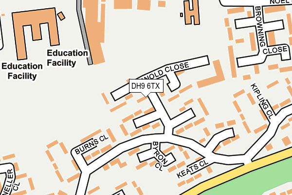 DH9 6TX map - OS OpenMap – Local (Ordnance Survey)