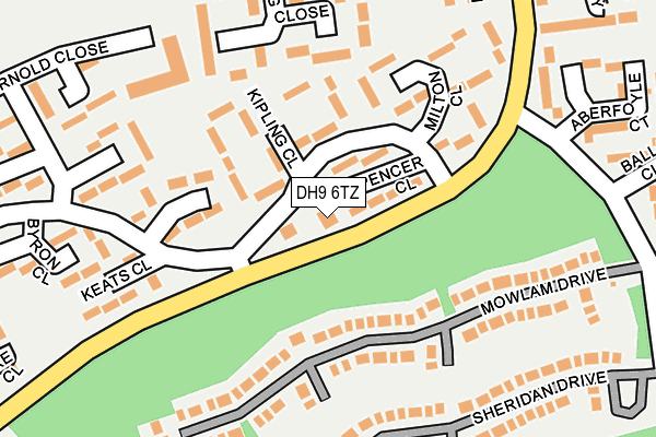 DH9 6TZ map - OS OpenMap – Local (Ordnance Survey)