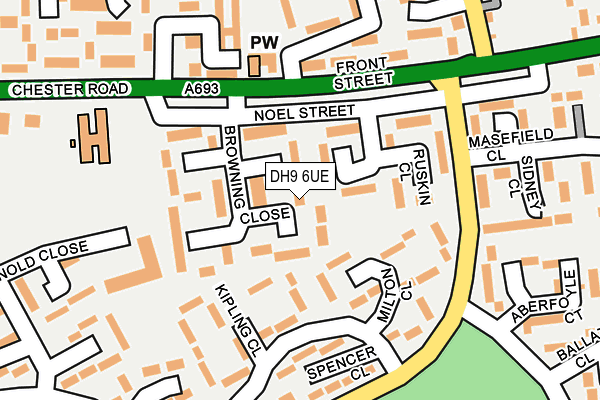 DH9 6UE map - OS OpenMap – Local (Ordnance Survey)