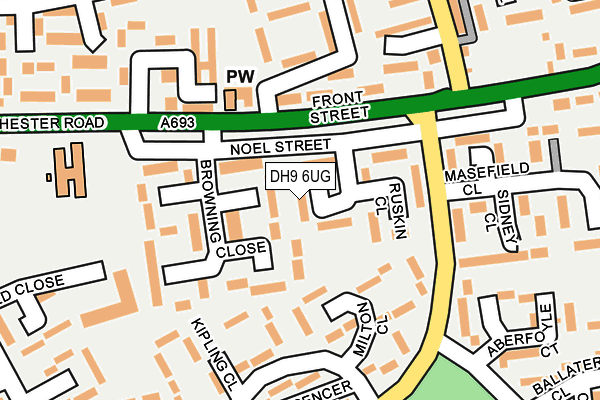 DH9 6UG map - OS OpenMap – Local (Ordnance Survey)