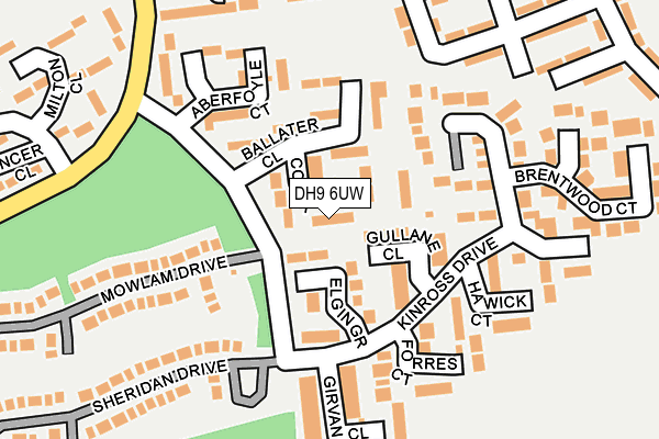 DH9 6UW map - OS OpenMap – Local (Ordnance Survey)