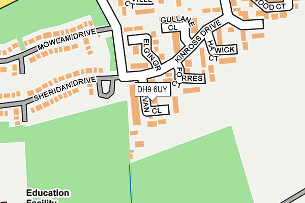 DH9 6UY map - OS OpenMap – Local (Ordnance Survey)