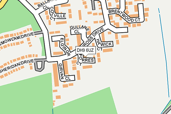 DH9 6UZ map - OS OpenMap – Local (Ordnance Survey)
