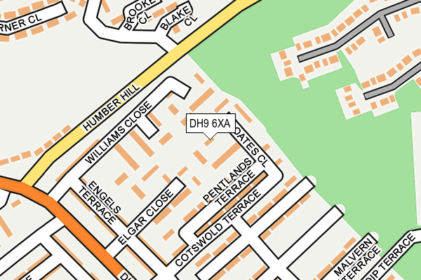 DH9 6XA map - OS OpenMap – Local (Ordnance Survey)