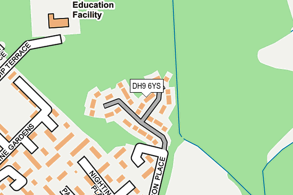 DH9 6YS map - OS OpenMap – Local (Ordnance Survey)