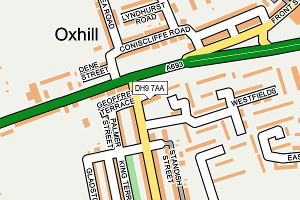 DH9 7AA map - OS OpenMap – Local (Ordnance Survey)