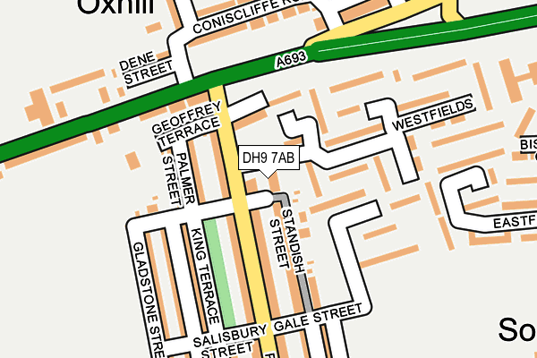 DH9 7AB map - OS OpenMap – Local (Ordnance Survey)